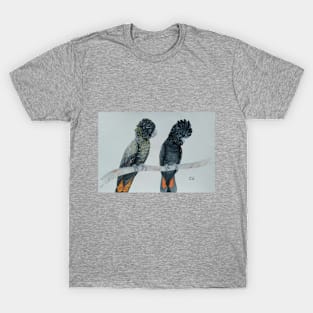 Australian Black Cockatoos original painting T-Shirt